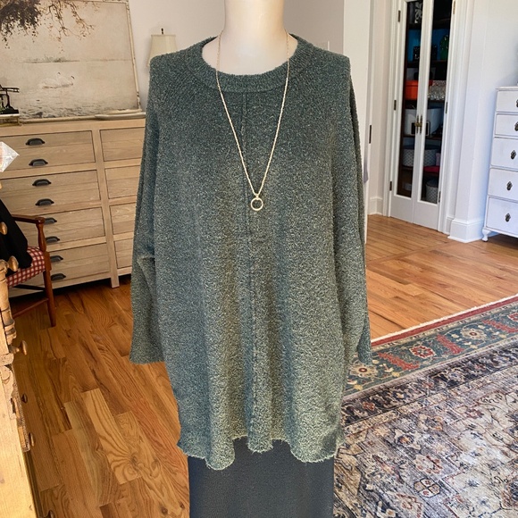 LOFT Green Oversized Sweater - Size M - Picture 1 of 13